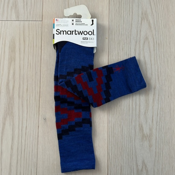 Smartwool PhD Ski Light Elite Pattern Wool Blend Socks Dark Blue Unisex  ( M ) - Picture 2 of 4